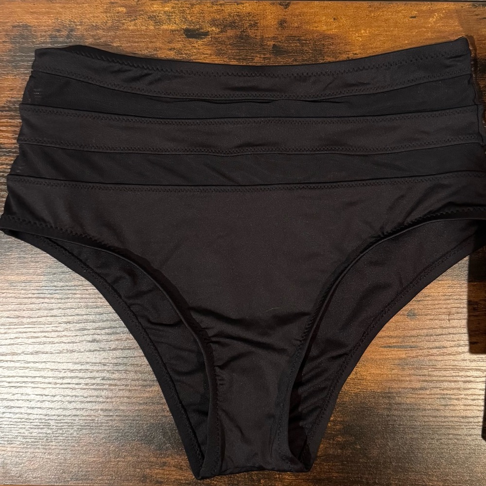 NWOT Shade and Shore High-Waisted Black Bikini Bottom